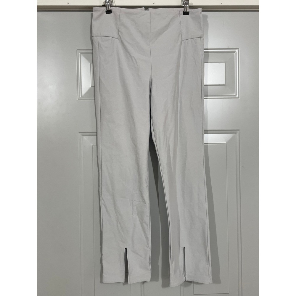 Athleta Split Hem Pants Womens 10 Light Grey Excellent High Rise Commuter A257